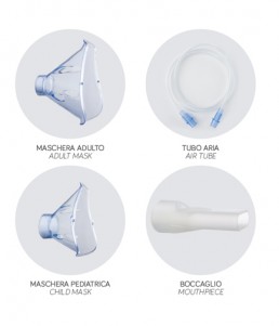 Atomizer masks, air tube and mouthpiece
